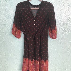 Sheer Boho Dress Mossimo S Small